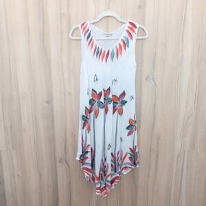 Anandas Collection One Size Floral Tunic Dress Art to Wear Lagenlook Boho Beach